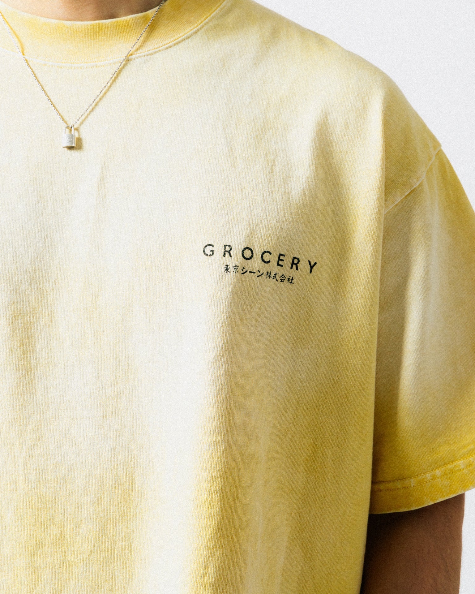 GROCERY x SCENE RETRO LOGO WASHED TEE/ FADED YELLOW - GROGROCERY