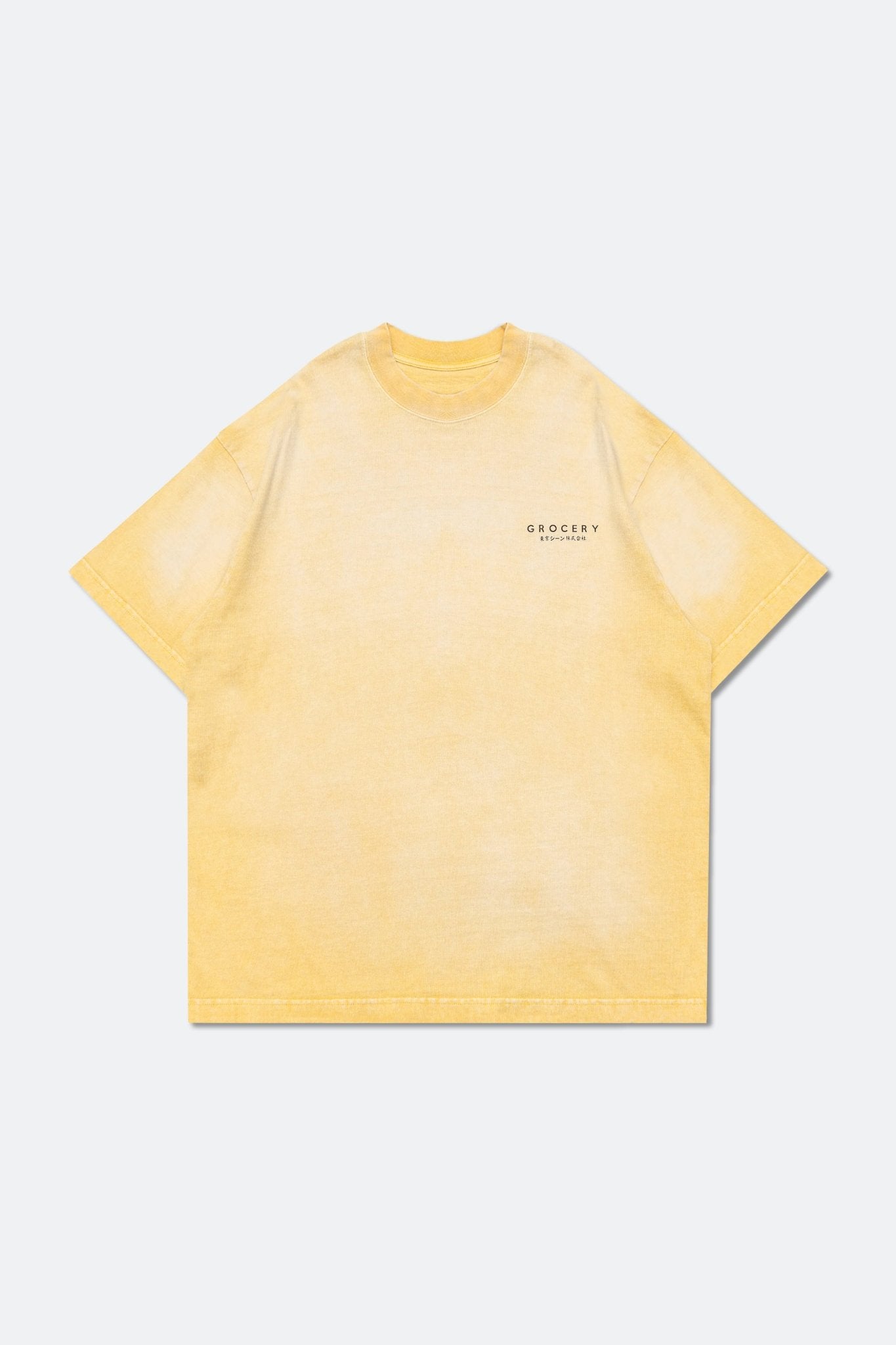 GROCERY x SCENE RETRO LOGO WASHED TEE/ FADED YELLOW - GROGROCERY