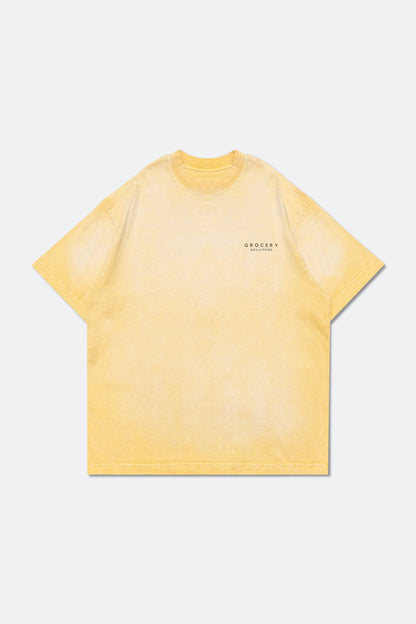 GROCERY x SCENE RETRO LOGO WASHED TEE/ FADED YELLOW - GROGROCERY