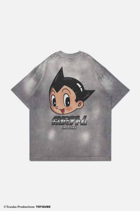 GROCERY x TOY QUBE ASTRO BOY BIG HEAD TEE/ WASHED GREY - GROGROCERY