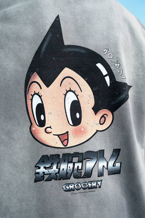 GROCERY x TOY QUBE ASTRO BOY BIG HEAD TEE/ WASHED GREY - GROGROCERY