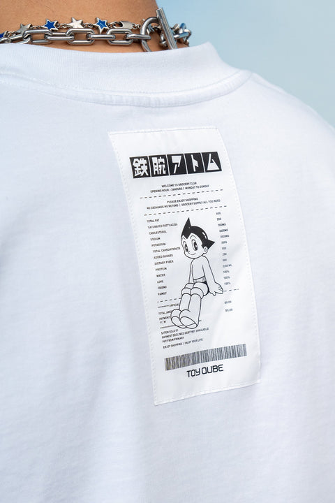 GROCERY x TOY QUBE ASTRO BOY INVOICE LONG TOP/ WHITE - GROGROCERY