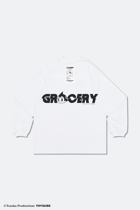 GROCERY x TOY QUBE ASTRO BOY INVOICE LONG TOP/ WHITE - GROGROCERY