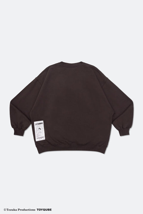 GROCERY x TOY QUBE ASTRO BOY REVERSIBLE LOGO SWEATER/ CHARCOAL BROWN - GROGROCERY