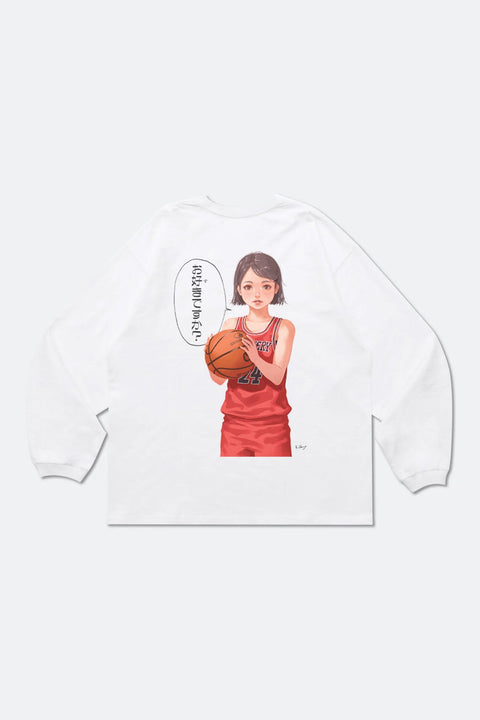 Grodesign - Do You Like Basketball White Long Top by K Chung - GROGROCERY