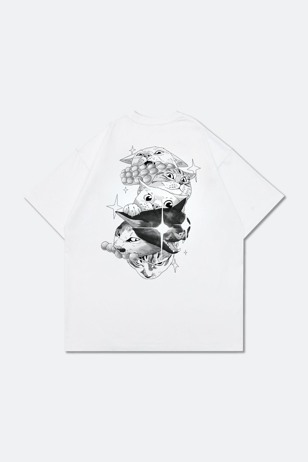 Grodesign - Street Food Cat Graphic Tee/ White by Hong Kit - GROGROCERY