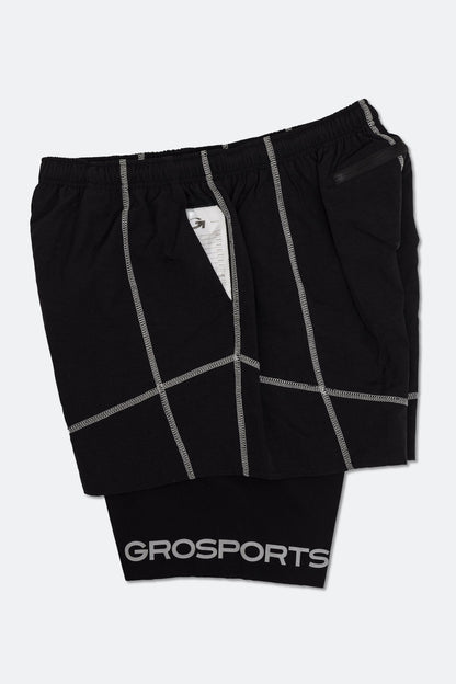 GROSPORTS “EVERYDAY RUNNER” SHORTS/ BLACK - GROGROCERY