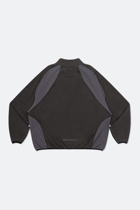 GROSPORTS NYLON PANEL HALF ZIP SWEATER/ CHARCOAL - GROGROCERY