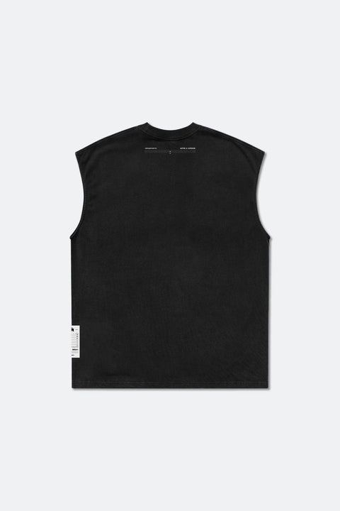 GROSPORTS WASHED ACTIVE ESSENTIALS SLEEVELESS T - SHIRT/ BLACK - GROGROCERY