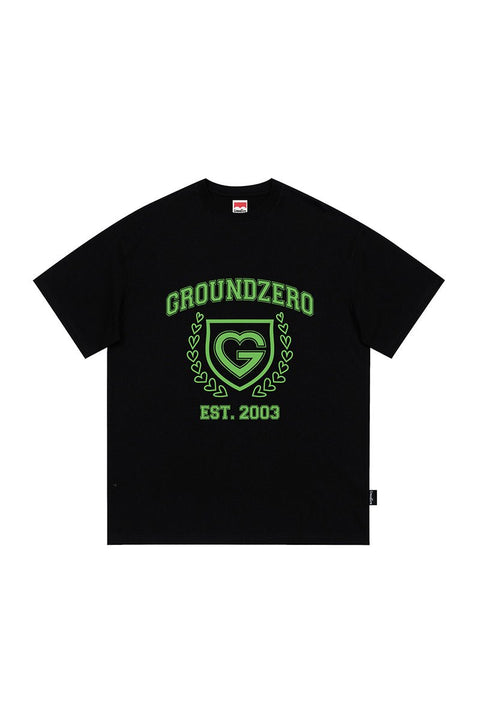 GROUNDZERO CREW NECK LOGO - PRINT T - SHIRT - 002/ BLACK - GROGROCERY