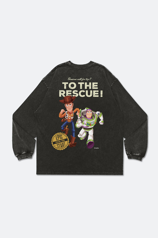 GROCERY | TARMAC | TOY STORY WASHED TO THE RESCUE LONG TOP/ WASHED STEEL BLACK