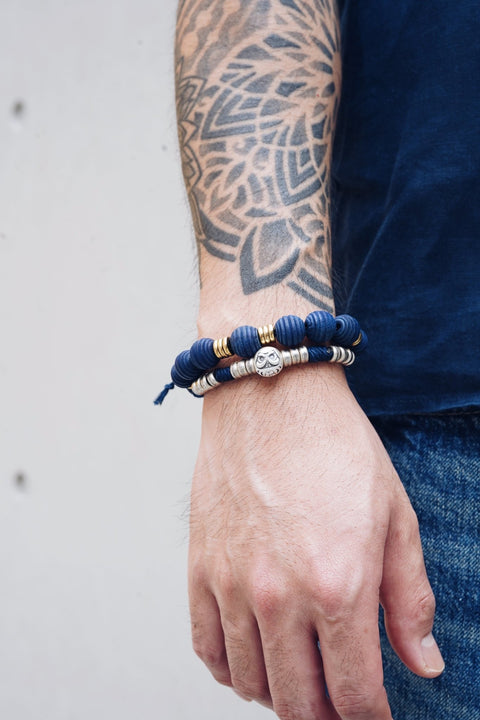 M.ATO【DAMA】Silver Daruma Indigo Bracelet - GROGROCERY