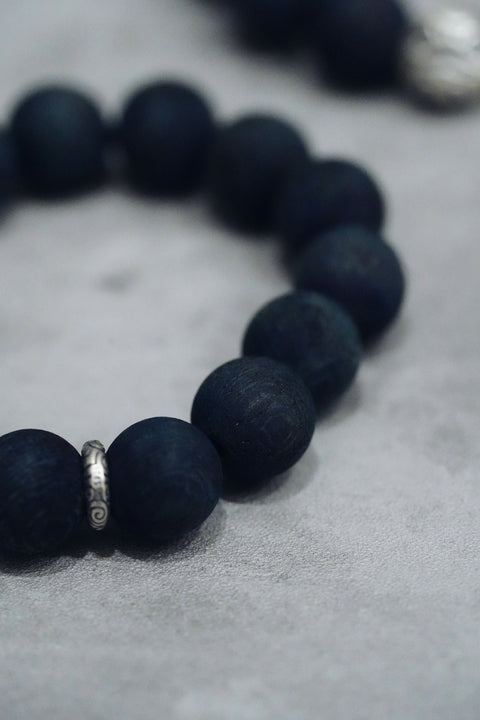 M.ATO【DAMA】Silver Daruma Indigo Wooden Beads - GROGROCERY