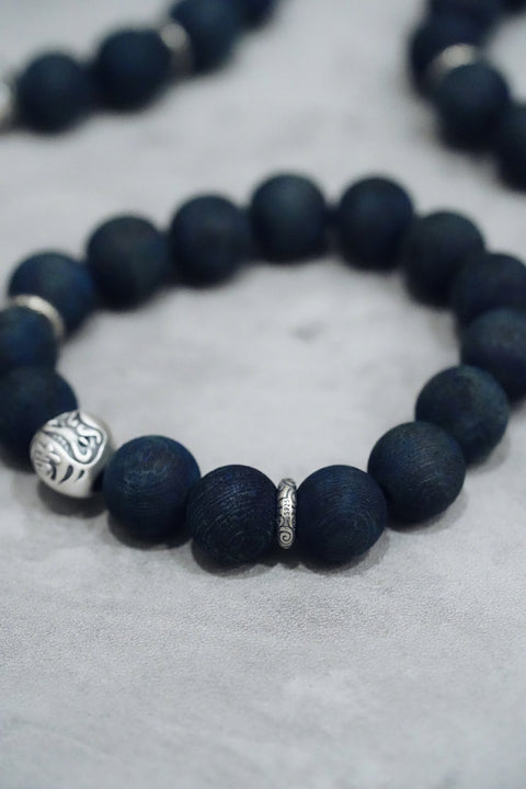 M.ATO【DAMA】Silver Daruma Indigo Wooden Beads - GROGROCERY