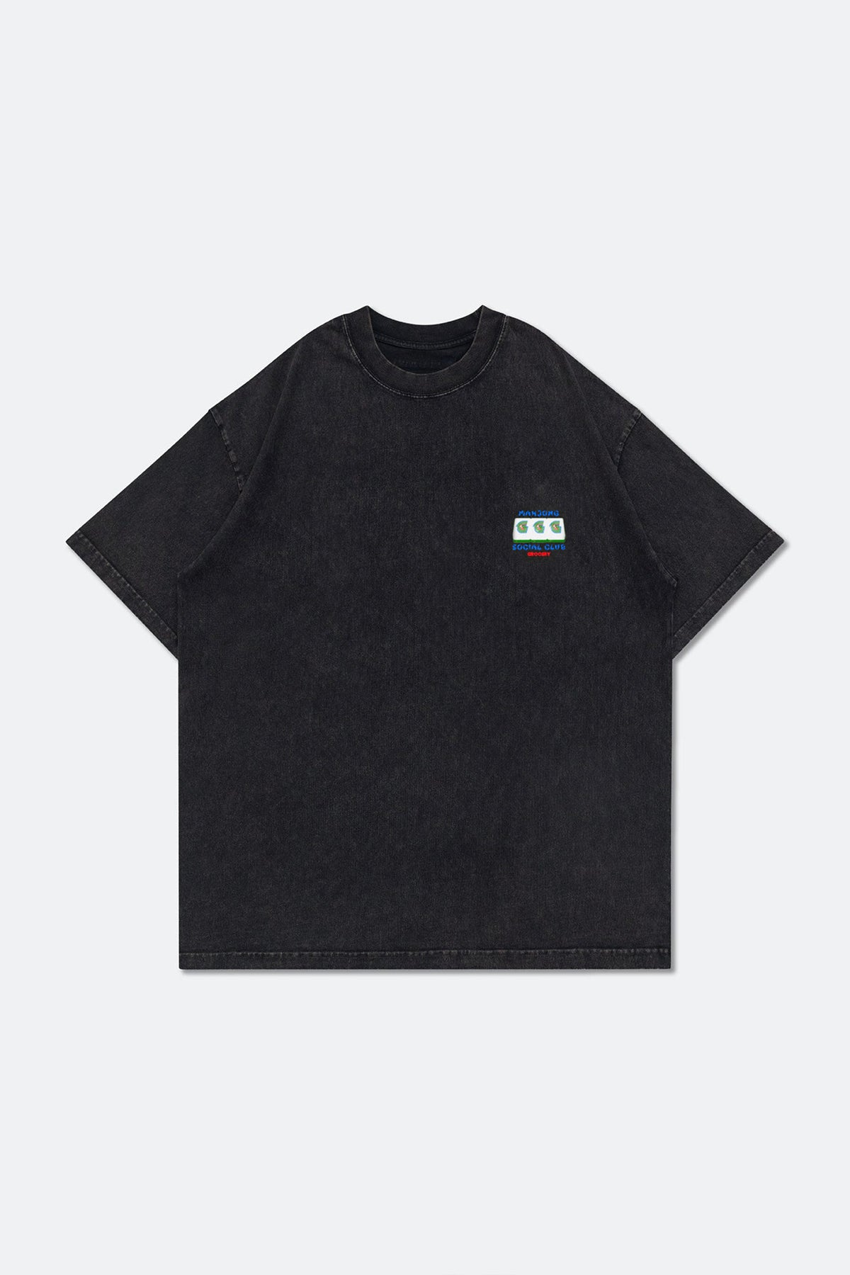 GROCERY x MR. MAHJONG WASHED GRAPHIC TEE/ BLACK