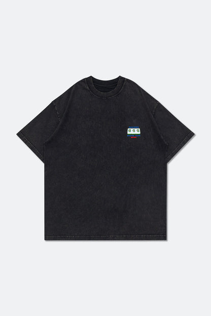 GROCERY x MR. MAHJONG WASHED GRAPHIC TEE/ BLACK