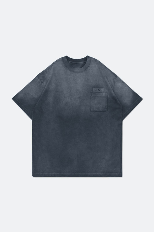 GROCERY SNOW  WASHED INVOICE POCKET TEE/ CHARCOAL