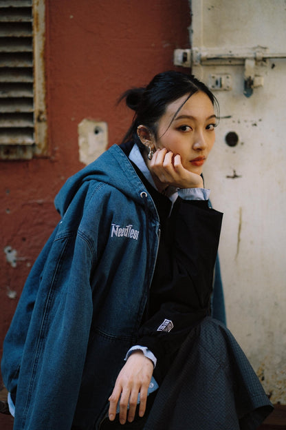 NEEDLESS DENIM ZIP UP JACKET/ DENIM BLUE - GROGROCERY