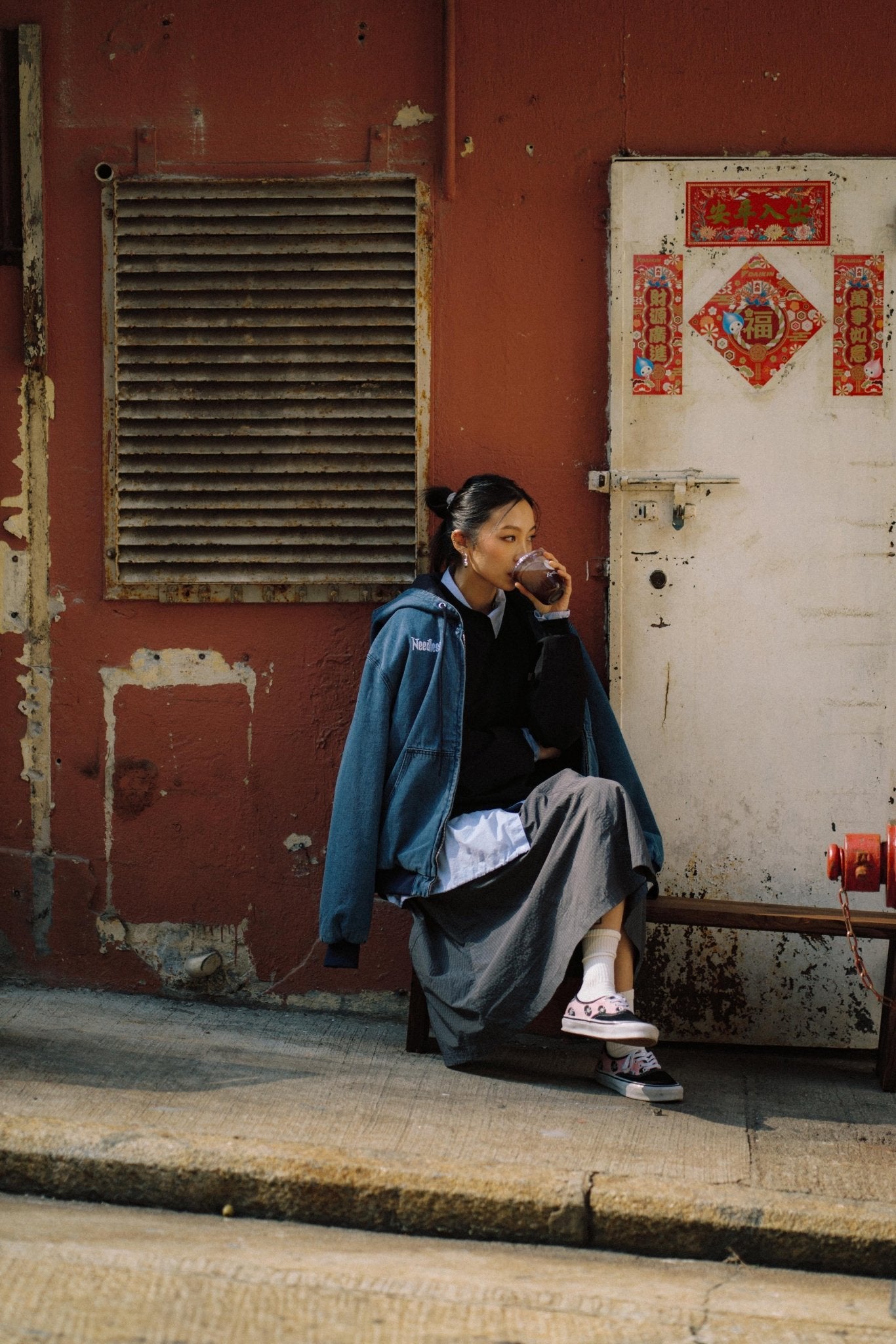 NEEDLESS DENIM ZIP UP JACKET/ DENIM BLUE - GROGROCERY