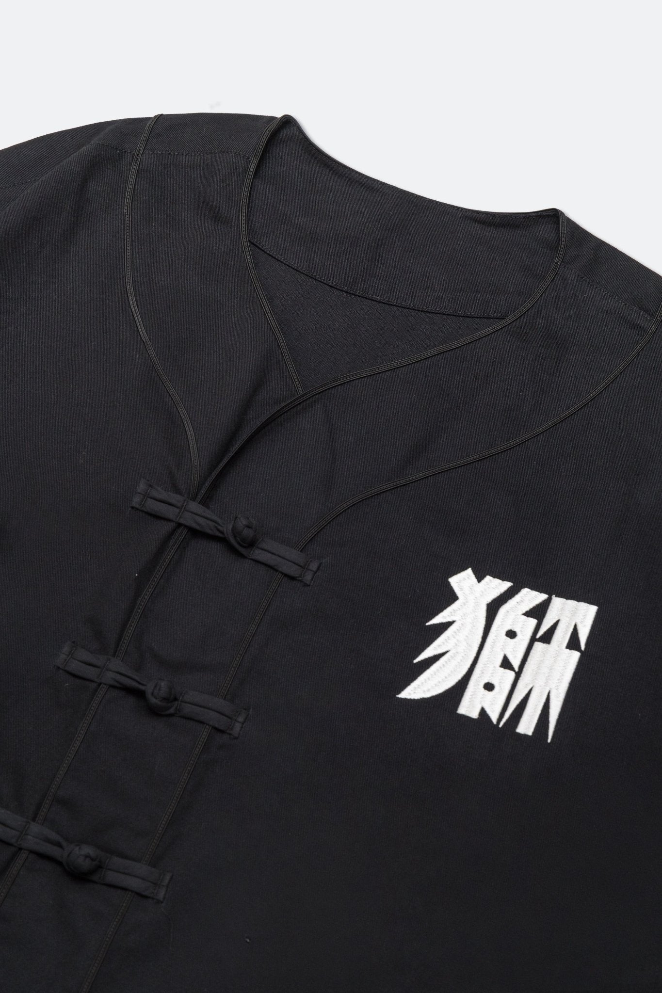 NEEDLESS EMBROIDERY KUNG FU STYLE BASEBALL SHIRT/ BLACK - GROGROCERY
