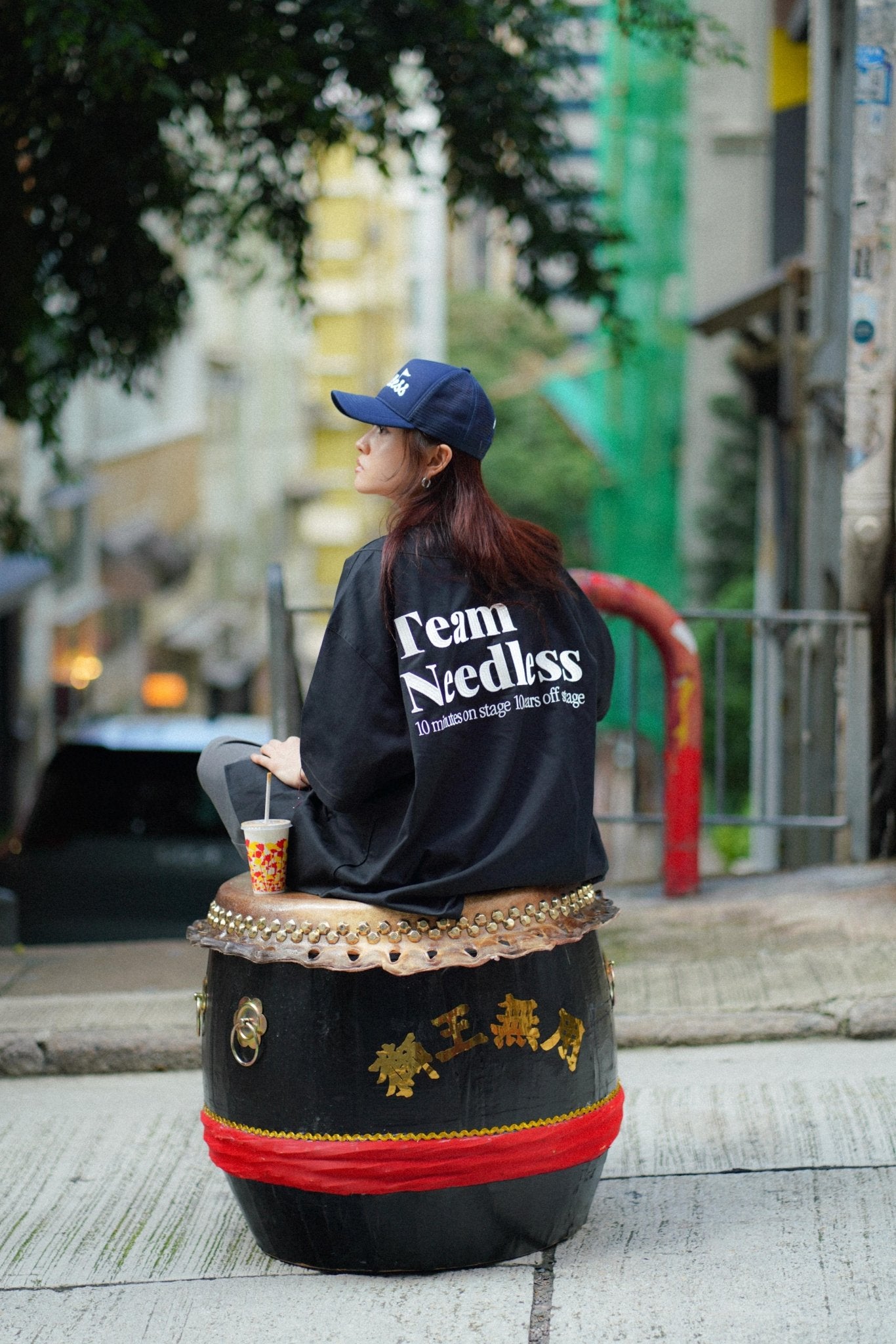 NEEDLESS EMBROIDERY KUNG FU STYLE BASEBALL SHIRT/ BLACK - GROGROCERY