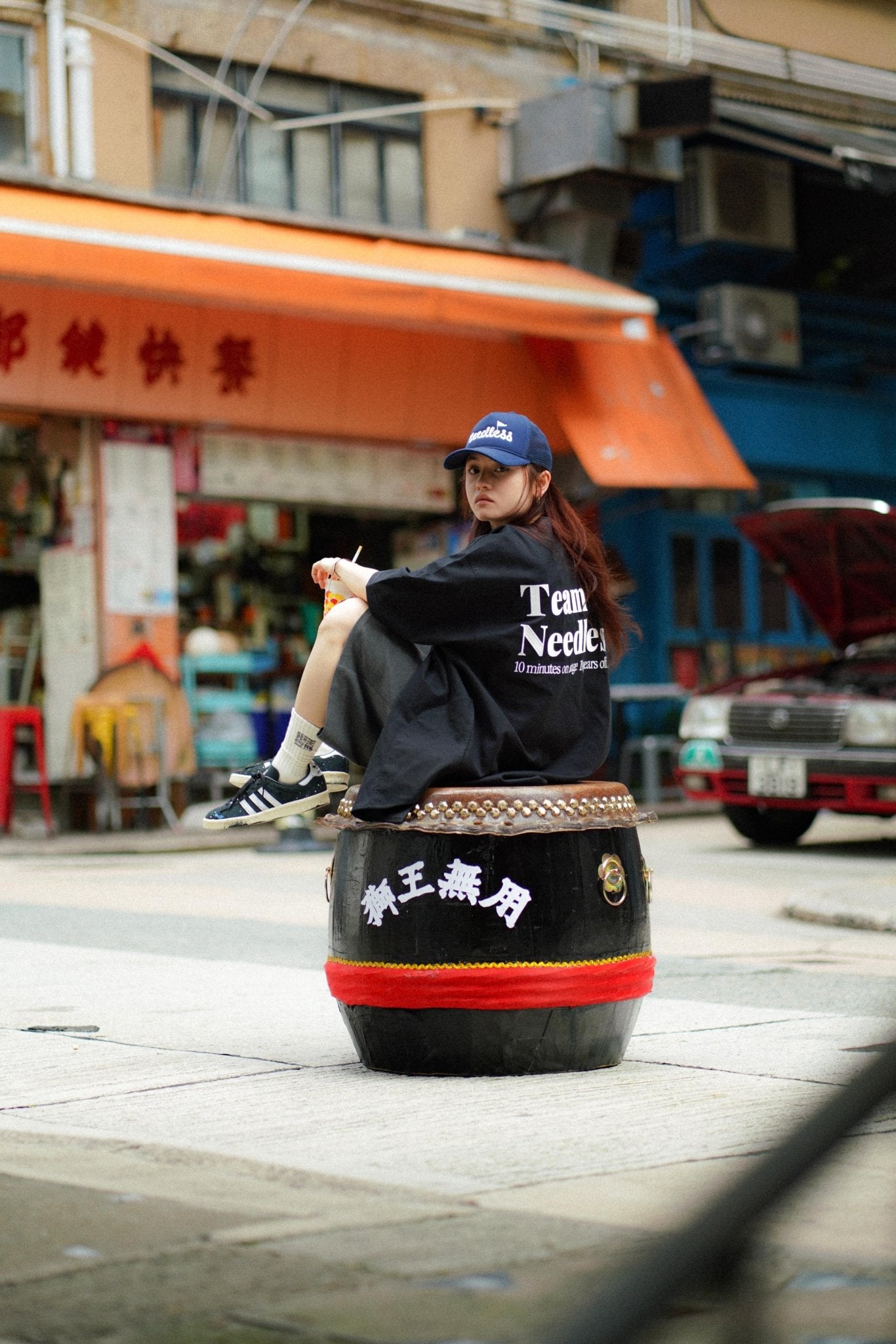 NEEDLESS EMBROIDERY KUNG FU STYLE BASEBALL SHIRT/ BLACK - GROGROCERY