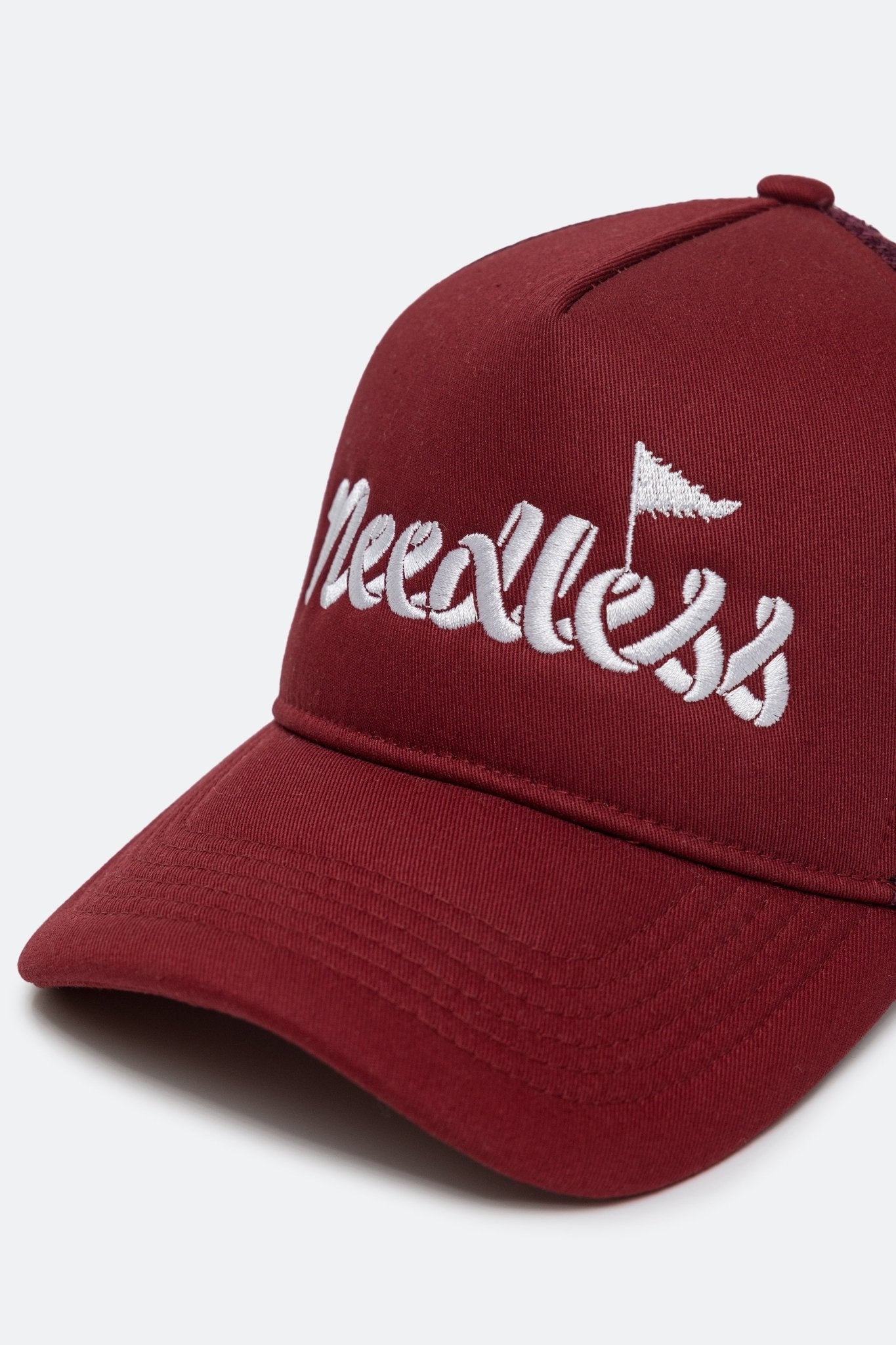 NEEDLESS EMBROIDERY LOGO TRUCKER CAP/ RED - GROGROCERY