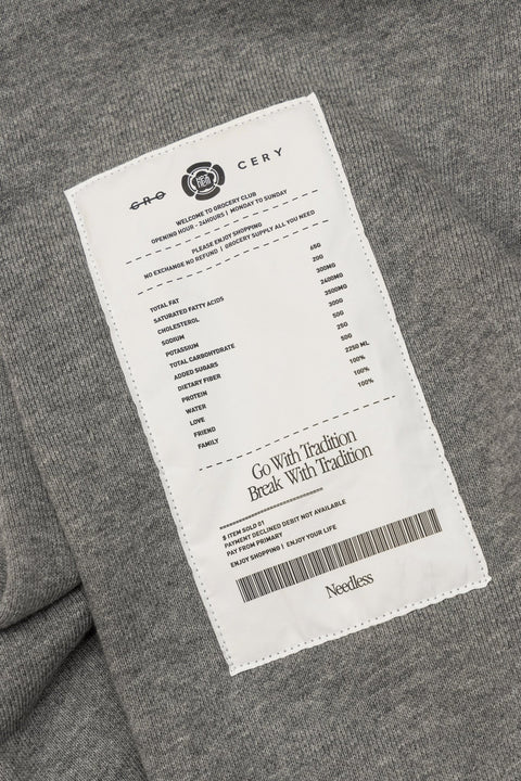 NEEDLESS GROCERY LOGO HOODIE/ GREY - GROGROCERY