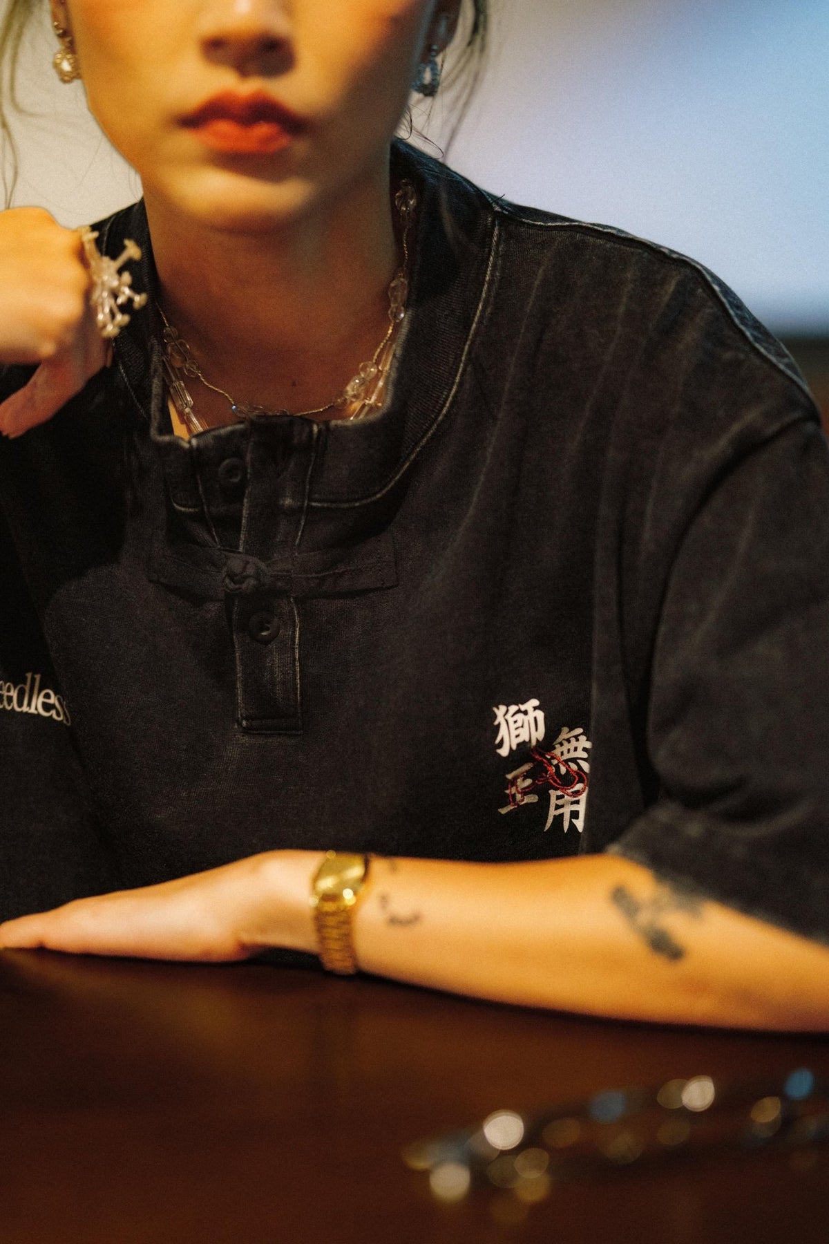 NEEDLESS SS26 KUNG FU TEE WASHED TEE/ BLACK - GROGROCERY