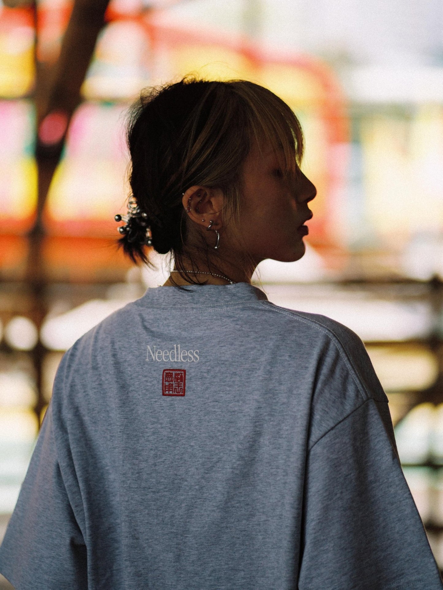 NEEDLESS SS26 OUTDOOR TEE/ GREY - GROGROCERY