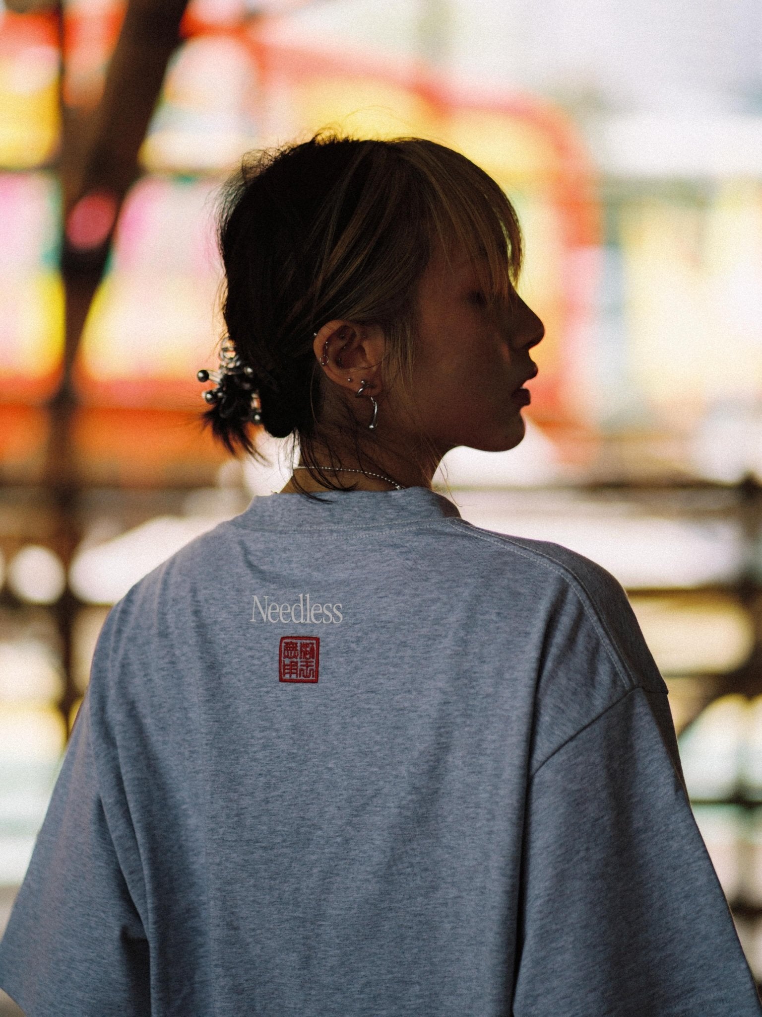 NEEDLESS SS26 OUTDOOR TEE/ GREY - GROGROCERY