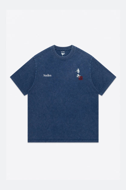 NEEDLESS SS26「勝頭」 WASHED TEE/ NAVY - GROGROCERY