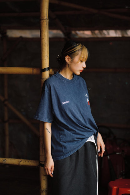 NEEDLESS SS26「勝頭」 WASHED TEE/ NAVY - GROGROCERY