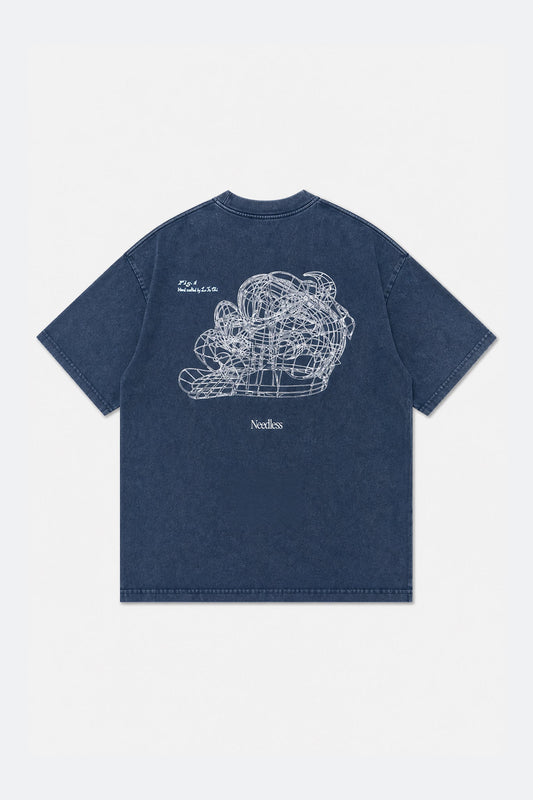 NEEDLESS SS26「勝頭」 WASHED TEE/ NAVY - GROGROCERY