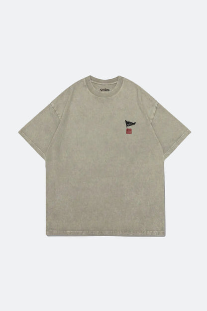 NEEDLESS SS26 WASHED LOGO TEE/ SAND