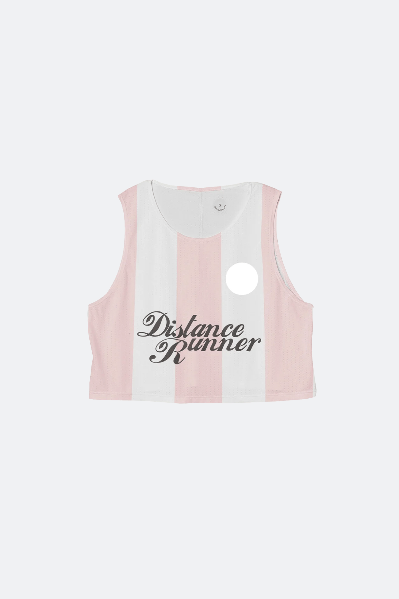 PARTICIPATION DISTANCE RUNNER PINK STRIPE CROP SINGLET - GROGROCERY