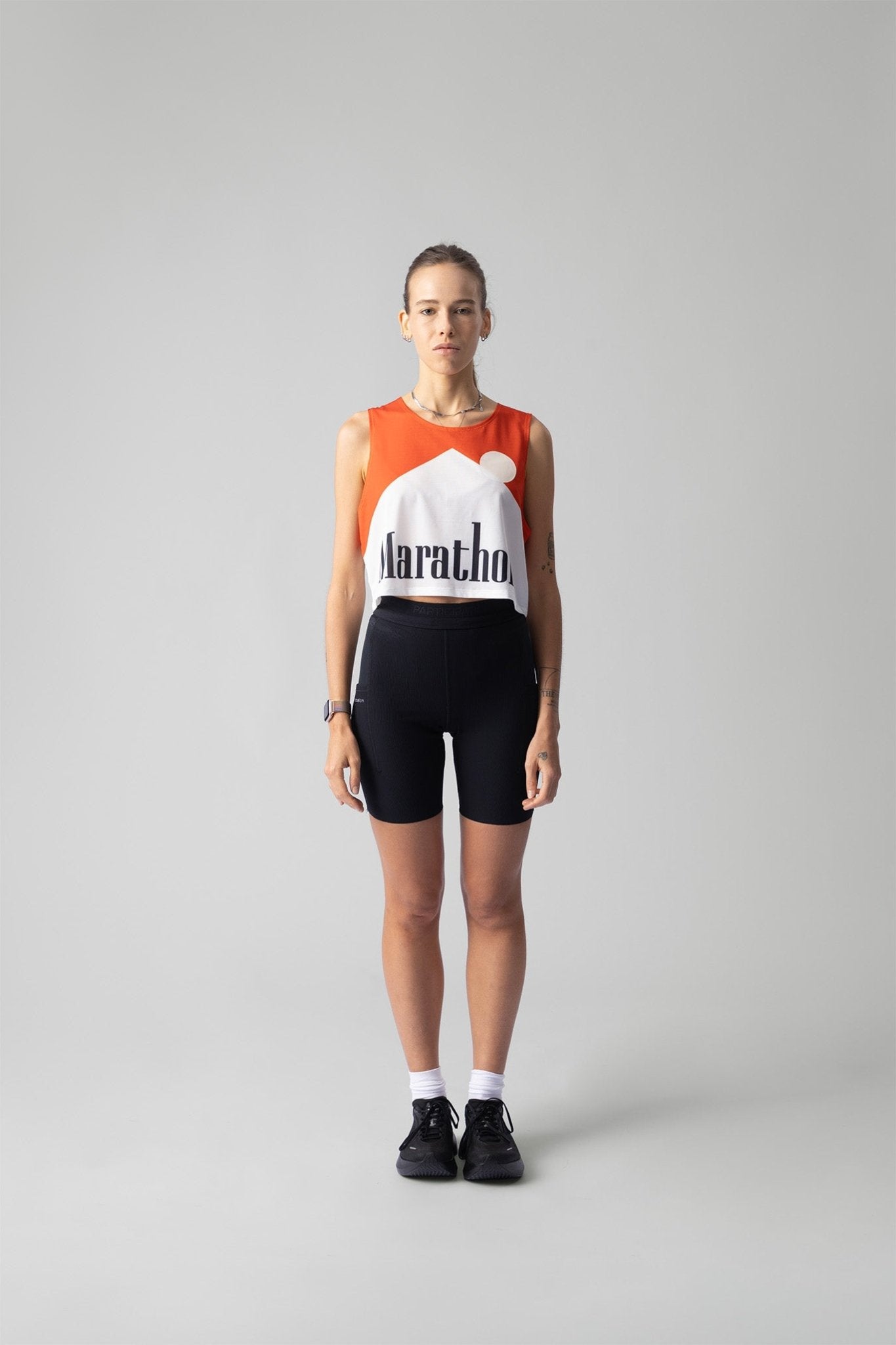 PARTICIPATION MARATHON RED CROP SINGLET - GROGROCERY