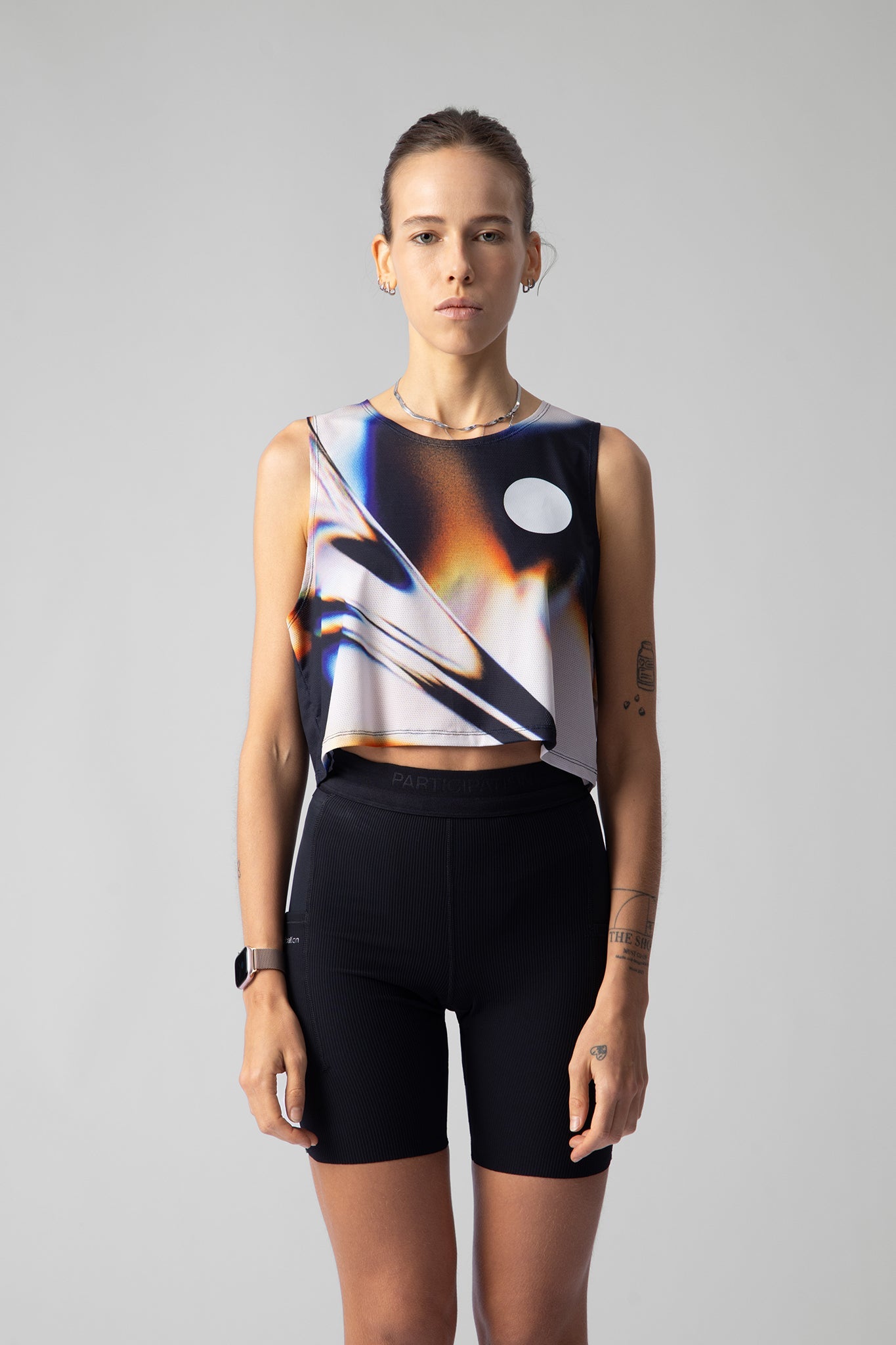 PARTICIPATION WHITE GLASS CROP SINGLET - GROGROCERY