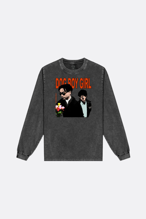 RAWEMOTIONS Dog Boy Girl Washed LS Tee/ Black - GROGROCERY