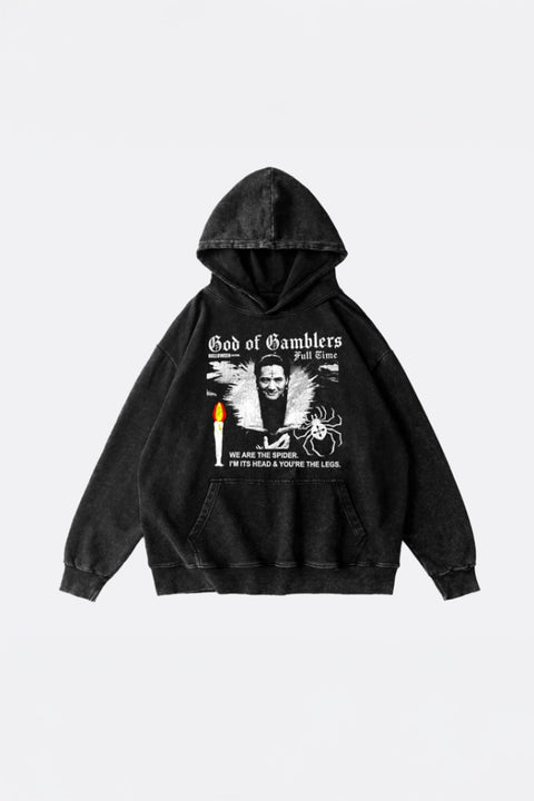 RAWEMOTIONS Full Time Gamblers Washed Hoodie/ Black - GROGROCERY