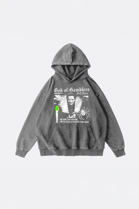 RAWEMOTIONS Full Time Gamblers Washed Hoodie/ Grey - GROGROCERY