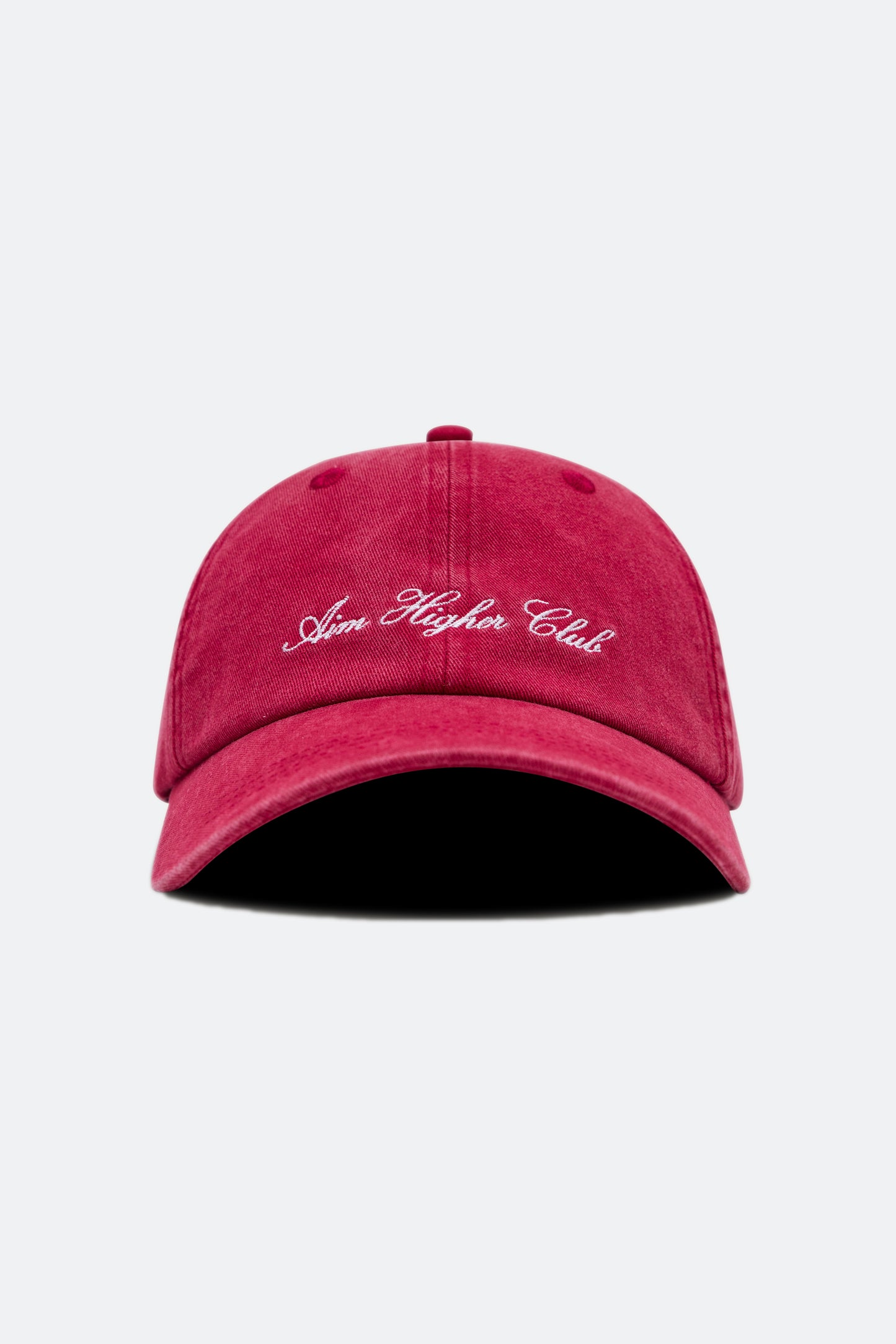 Aim Higher Club Light Washed Classic Script Cap/ Red