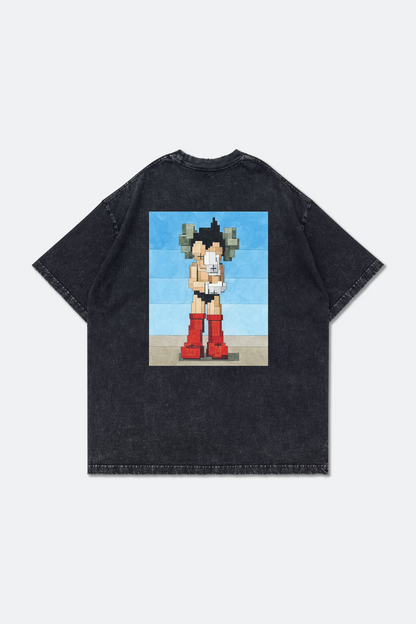 GROCERY PIXEL RED BOOTS WASHED TEE/ BLACK