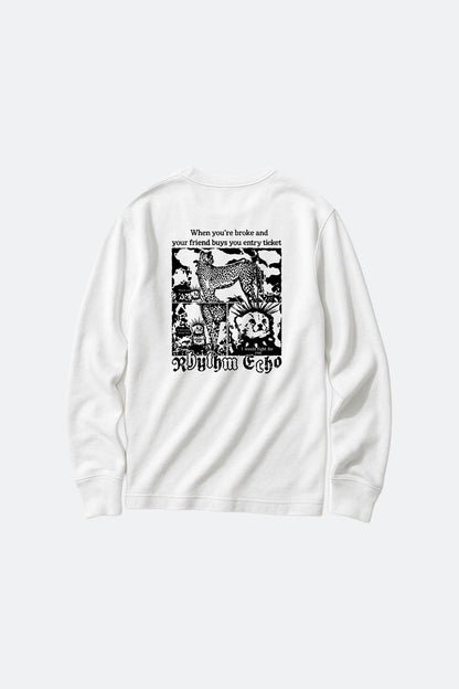 RHYTHM ECHO PUNK LEOPARD LONG TEE/ WHITE - GROGROCERY