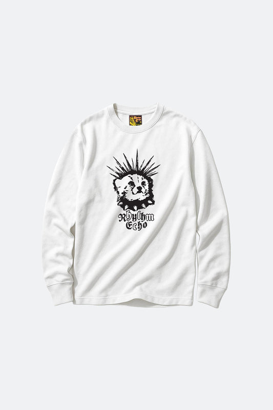 RHYTHM ECHO PUNK LEOPARD LONG TEE/ WHITE - GROGROCERY