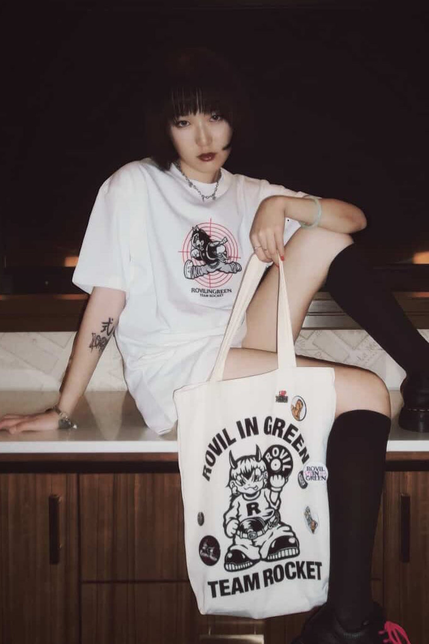 RHYTHM TEAM ROCKET GRAPHIC TEE/ WHITE - GROGROCERY