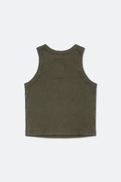 GROCERY WASHED RIBBED TANK TOP/ DARK OLIVE