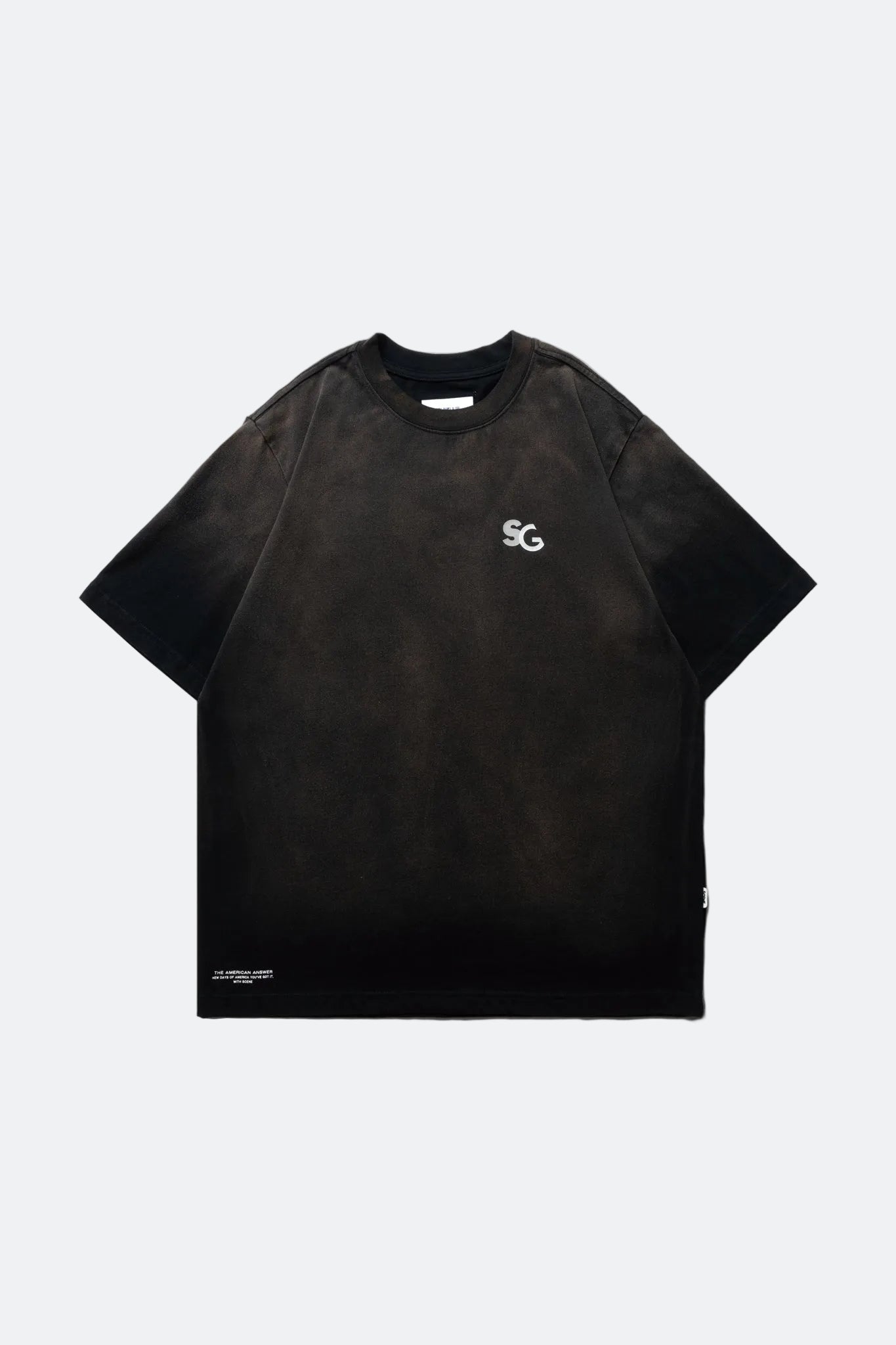SCENE X GROCERY REFLECTIVE LOGO WASHED INVOICE TEE/ BLACK - GROGROCERY