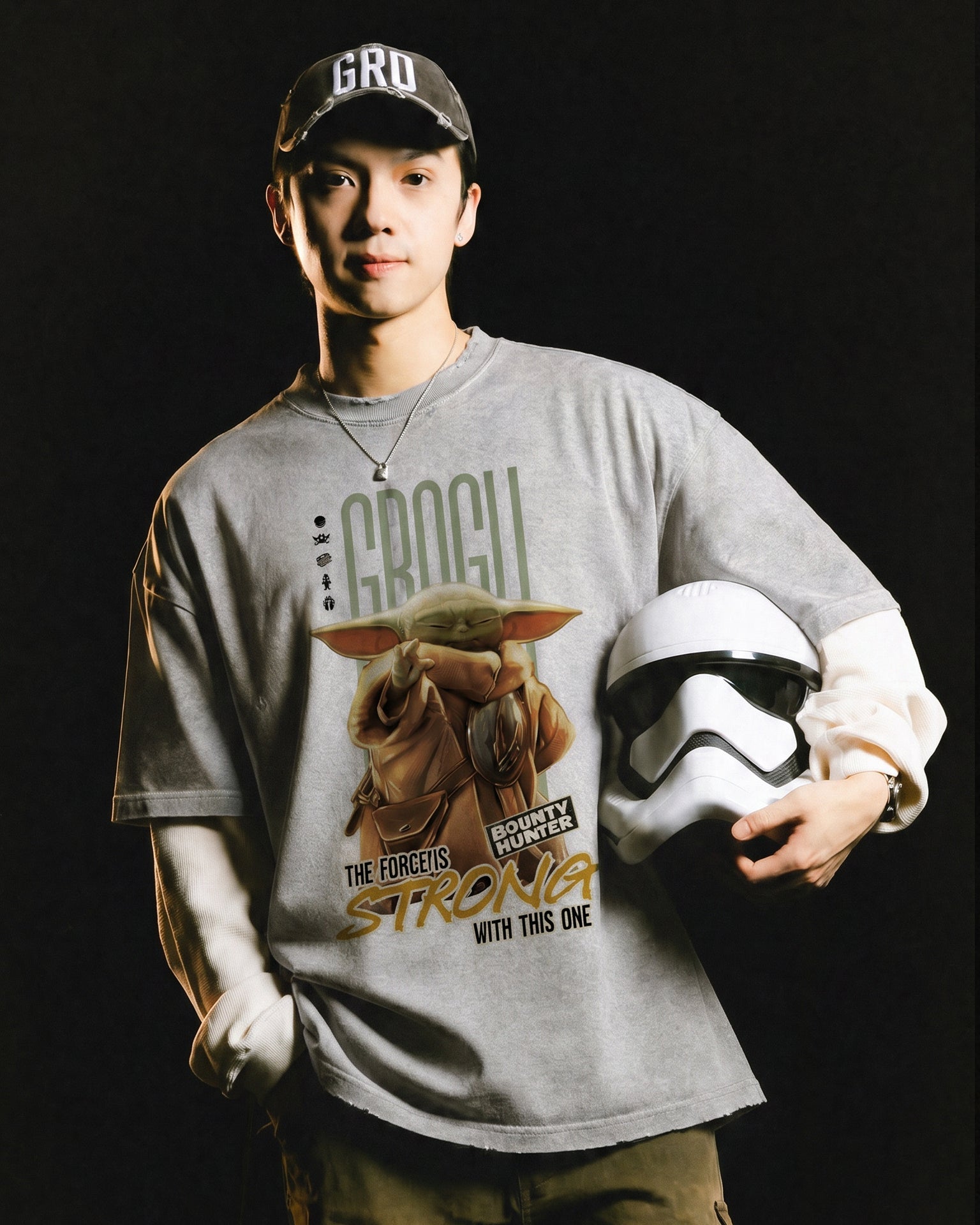 STAR WARS x HOT TOYS x GROCERY WASHED GROGU GRAPHIC TEE/ GREY - GROGROCERY
