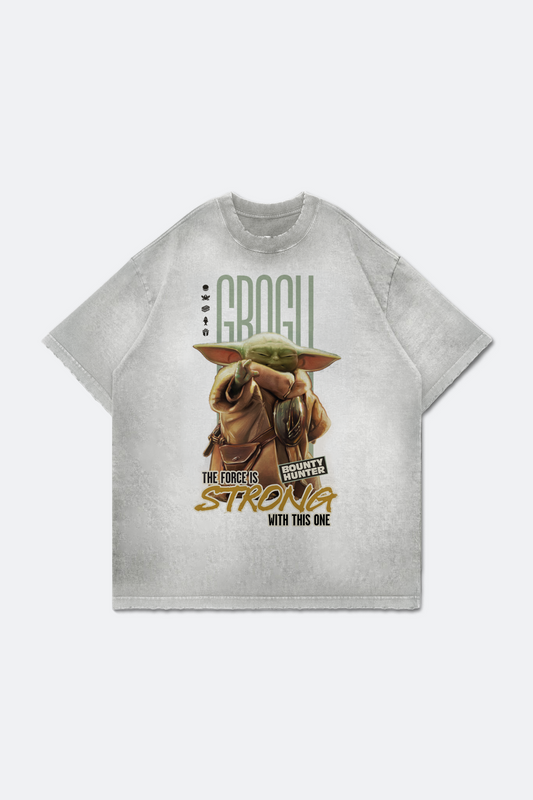 STAR WARS x HOT TOYS x GROCERY WASHED GROGU GRAPHIC TEE/ GREY